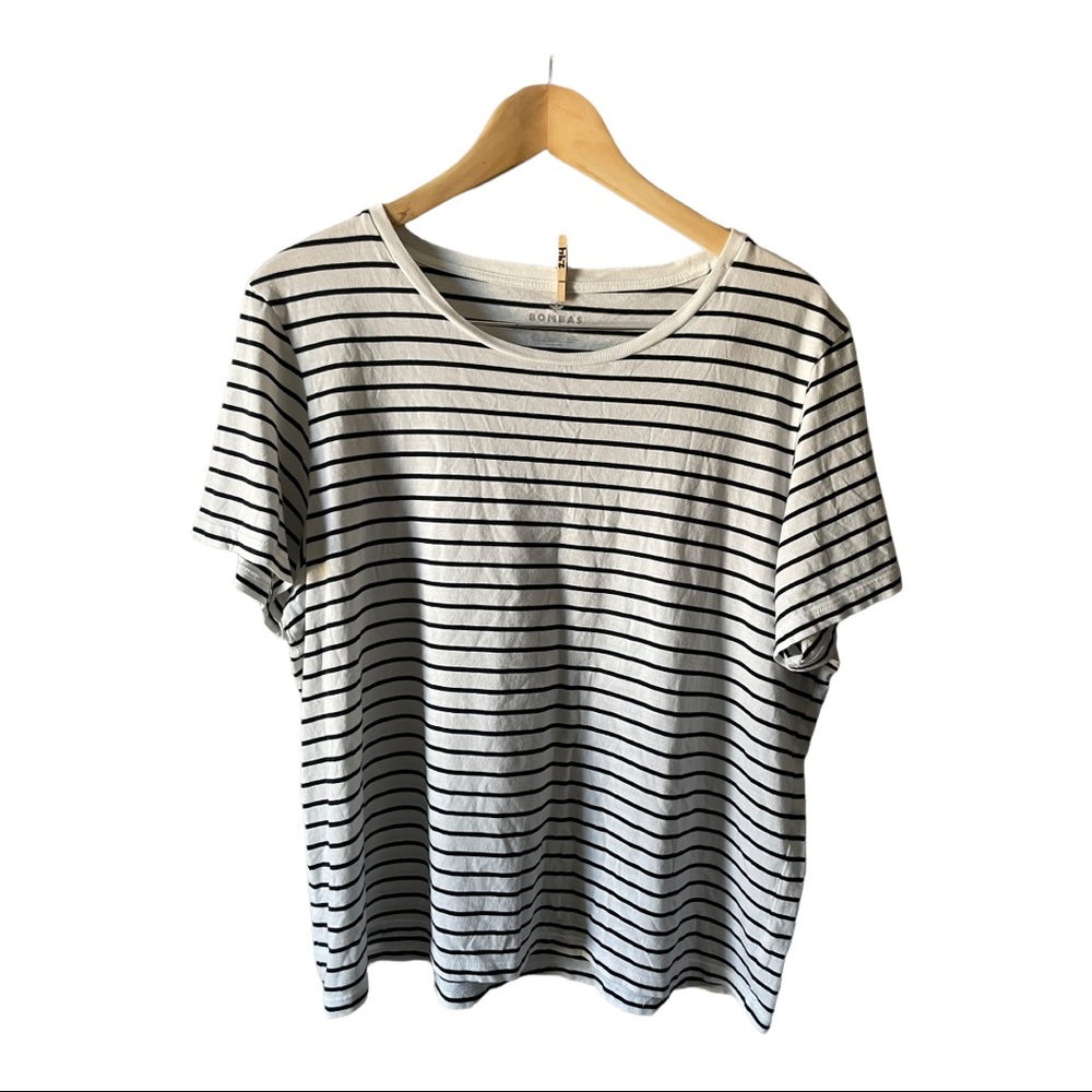 BOMBAS Pima Cotton Striped Short Sleeve Shirt Size Extra Large